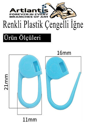 Plastik Çengelli İğne 50 li 1 Paket Örgü Ayracı Renkli Oval Çengelli İğne Klips İlmek Sabitleyici Belirleyici İp Tutucu