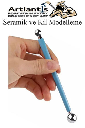 Top Uçlu Seramik ve Kil Modelleme Seti 4 lü 1 Paket Polimer Kil Şekillendirme Çömlek Oyma Çiçek Marzipan Mandala Top Ütü