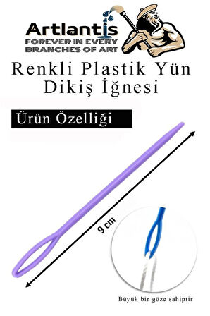 Düz ve Kıvrımlı Plastik Yün İğnesi 20 Adet 1 Paket Plastik Dikiş Dokuma İğnesi Kavisli İplik İğne Goblen