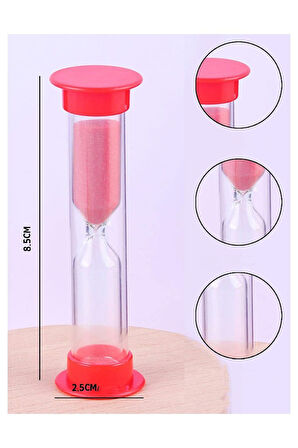 Renkli Kum Saati 3 Adet Mini Küçük Kum Saat 3 Dakika 8 cm Kum Zamanlayıcısı Dekoratif Masaüstü Plastik Çocuklar İçin