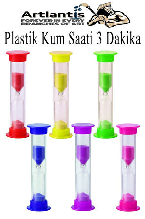 Renkli Kum Saati 6 Adet Mini Küçük Kum Saat 3 Dakika 8 cm Kum Zamanlayıcısı Dekoratif Masaüstü Plastik Çocuklar İçin