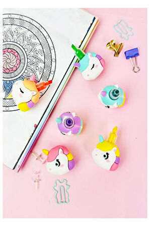 Unicorn Fosforlu Kalem Yumurtlayan 1 Paket 5 Renk Unicorn Figürlü İşaret Kalemi Mini 5 li Fosforlu Kalem