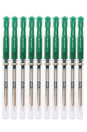 Yeşil İmza Kalemi 10 Adet Uniball Signo Broad 1.0 mm Roller Pilot Kalem Um-153 Roller Uçlu Likit Mürekkepli Kalem