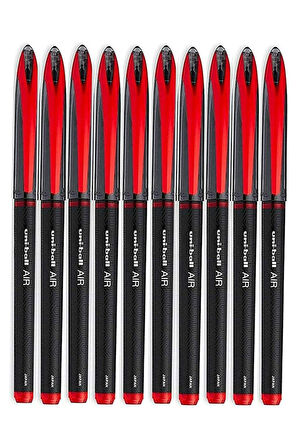 Kırmızı Pilot Kalem 10 Adet Uniball Air Mikro 0.5 mm Roller Pilot Kalem Uba-188-M Roller Uçlu Likit Mürekkep Jel Kalem