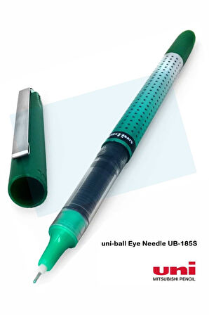 Yeşil Pilot Kalem 5 Adet Uniball Eye Needle 0.5 mm İğne Uçlu Pilot Kalem Ub-185 S İğne Uçlu Likit Mürekkepli Jel Kalem
