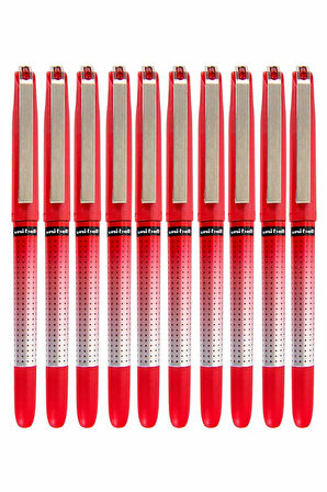 Kırmızı Pilot Kalem 10 Adet Uniball Eye Needle 0.5 mm İğne Uçlu Pilot Kalem Ub-185 S İğne Uçlu Likit Mürekkep Jel Kalem
