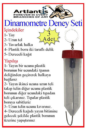 Dinamometre Deney Yapım Seti 3 Adet Deney Proje Tasarım Şırıngalı Basit Dinomometre Modeli Deney Malzemesi Okul Sınıf