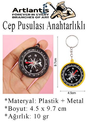 Pusula Anahtarlık Renkli 3 Adet Küçük Pusula Okul Deney Gezi Cep Pusulası Manyetik Pusula Plastik Öğrenci