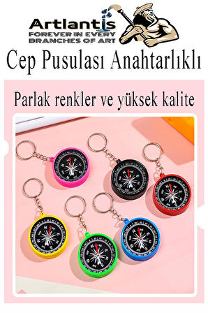 Pusula Anahtarlık Renkli 4 Adet Küçük Pusula Okul Deney Gezi Cep Pusulası Manyetik Pusula Plastik Öğrenci