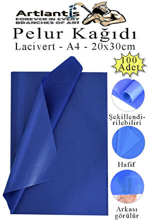 Lacivert Pelur Kağıdı 100 lü 1 Pkt A4 Pelur Kagıt Moda Tasarım Tekstil Hediye Pketleme Ambalaj Kağıdı Parti Doğum Günü