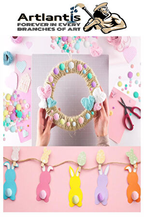 Pastel Renkli Pon Pon 10 20 30 mm 255 li 1 Paket Peluş Ponpon Tüylü Ponpon Okul Öncesi Kreş El İşi Hobi Elişi