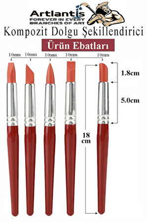 Bordo Kompozit Dolgu Şekillendirici Silikon Uçlu Fırça 5 li 1 Paket Diş Reçine Fırça Kalemi Diş Şekillendirme Kaucuk Diş