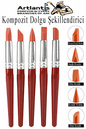 Kompozit Dolgu Şekillendirici Silikon Uçlu Fırça 10 lu 1 Paket Diş Reçine Fırça Kalemi Diş Şekillendirme Kaucuk Diş