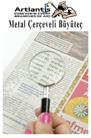 Metal Büyüteç 90 mm 1 Adet 6x Plastik Sap Çerçeveli 9 cm Büyüteç Merçek Okul Büro Ofis Krom Kaplama Büyüteç
