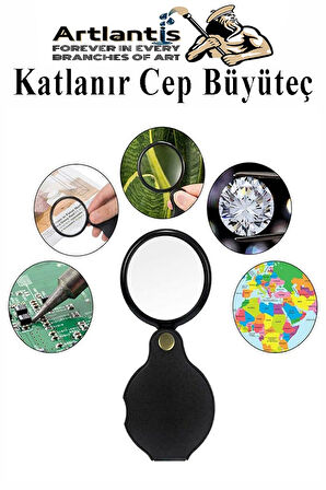Katlanır Cep Büyüteç 60 mm 1 Adet 10X Büyütme Lens Cepte Taşınan Optik Lens Mercek Okuma Büyüteci Mini Cep El Büyüteci