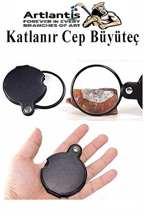 Katlanır Cep Büyüteç 60 mm 1 Adet 10X Büyütme Lens Cepte Taşınan Optik Lens Mercek Okuma Büyüteci Mini Cep El Büyüteci