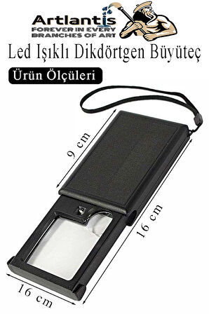 Led Işıklı Dikdörtgen Çekmeceli Büyüteç 1 Adet 3X 6X Büyütme Optik Lens El Tipi Mercek Çep Büyüteci Okul Ofis Büro