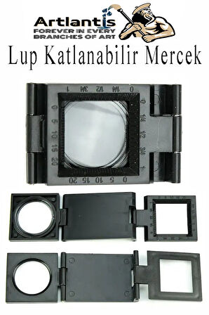 Lup Büyüteç Mercek 1.5x1.5 cm 1 Adet 10X Büyütmeli Plastik Katlamalı Lup Optik Mercek Tekstil Kumaş İplik Katlanabilir