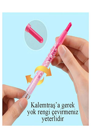 Çevirmeli 12 li Mum Boya Uzun 1 Paket Mikro 12 Renk Çevirmeli Mum Boya Pastel Silinebilir Mum Boya Tam Boy