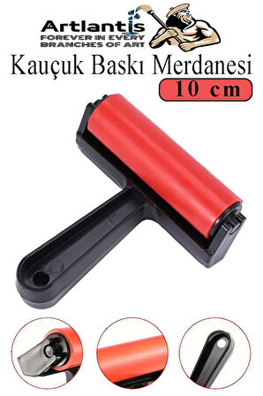 Kauçuk Baskı Merdanesi 10 cm 1 Adet Plastik Linol Baskı Merdanesi Silindir Rulo Merdane Vinil Baskı Yapıştırma