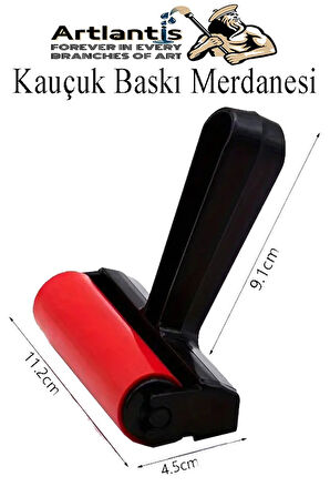 Kauçuk Baskı Merdanesi 10 cm 1 Adet Plastik Linol Baskı Merdanesi Silindir Rulo Merdane Vinil Baskı Yapıştırma