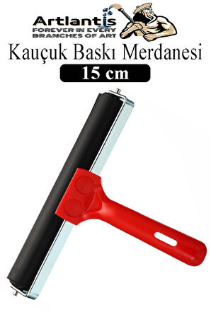 Kauçuk Baskı Merdanesi 15 cm Metal 1 Adet Plastik Linol Baskı Merdanesi Silindir Rulo Merdane Vinil Baskı Yapıştırma
