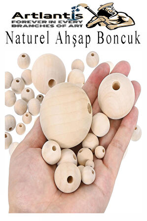 Naturel Ahşap Boncuk 18mm 50 li 1 Paket Ham Boyanabilir Ahşap Yuvarlak Doğal Boncuklar Takı Tasarım Ektinlik Kreş Okul