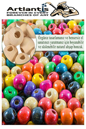 Renkli Ahşap Boncuk 12mm 150 li 1 Paket Renkli Ahşap Boyalı Yuvarlak Doğal Boncuklar Saç Takı Tasarım Ektinlik Kreş Okul