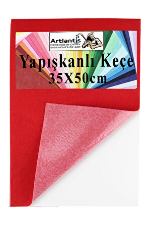 Yapışkanlı Keçe 35x50 cm 1 Adet 2.0 mm Kendinden Yapışkanlı Renkli Hobi Keçesi Elişi Keçe Kumaşı Anasınıfı Kreş Etkinlik