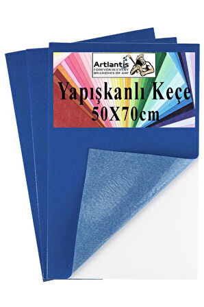 Lacivert Yapışkanlı Keçe 50x70 cm 3 Adet 2.0 mm Kendinden Yapışkanlı Renkli Hobi Keçesi Elişi Keçe Kumaşı Anasınıfı