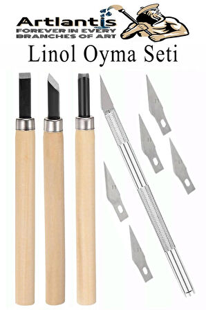 Linol Baskı Seti 1 Paket A4 20x30 Linolyum Tabaka Gri Linol Oyma Seti 3 Bıçaklı Kretuar Rulo Fırça Mürekkep Linol Baskı