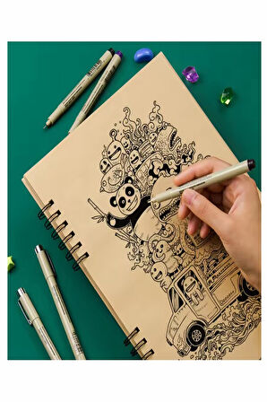 Telli Eskiz Defteri A5 Spiralli 50 Yaprak 1 Adet 120 gr 148x210 mm Karakalem Sketch Yandan Açılmalı Ezkiz Defteri Grafit