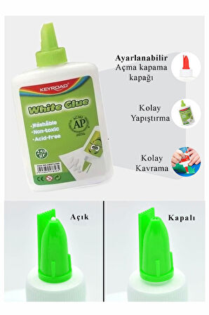 Beyaz Tutkal 60 gr 3 Adet Keyroad Beyaz Mobilya Tutkalı 60 gr Ahşap Tutkalı Su Bazlı Çok Amaçlı Beyaz Tutkal