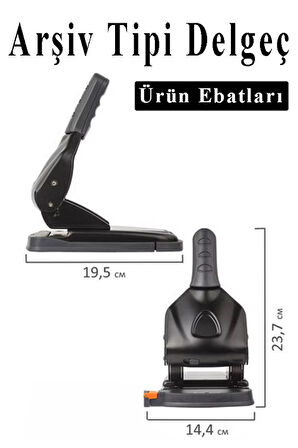 Büyük Delgeç 65 Yaprak Kapasiteli 1 Adet Arşiv Tipi Kollu Delgeç Metal Perfaratör Profesyonel Kağıt Delici Delgec 
