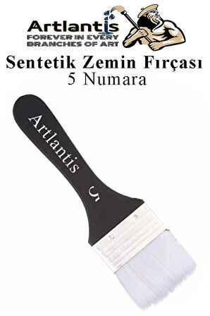 Zemin Fırçası 5 Numara 1 Adet Siyah Saplı Beyaz Fırça Kıllı Sentetik İpek Uçlu Kıl Akrilik Guaj Yağlı Boya Fırçası Zemin