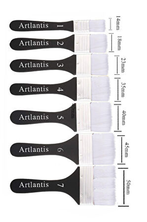 Zemin Fırçası 5 Numara 1 Adet Siyah Saplı Beyaz Fırça Kıllı Sentetik İpek Uçlu Kıl Akrilik Guaj Yağlı Boya Fırçası Zemin