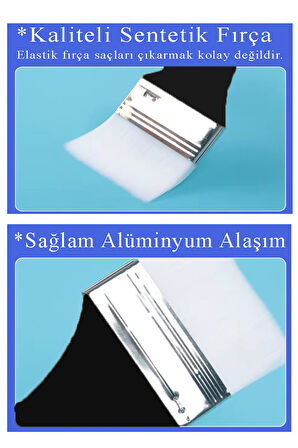 Zemin Fırçası 5 Numara 1 Adet Siyah Saplı Beyaz Fırça Kıllı Sentetik İpek Uçlu Kıl Akrilik Guaj Yağlı Boya Fırçası Zemin