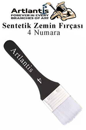 Zemin Fırçası 4 Numara 1 Adet Siyah Saplı Beyaz Fırça Kıllı Sentetik İpek Uçlu Kıl Akrilik Guaj Yağlı Boya Fırçası Zemin