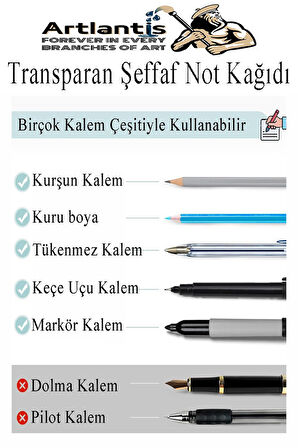 Yapışkanlı Şeffaf Not Kağıdı 50 Yaprak 2 Paket Kare Transparan Postit 75x75mm Yarı Saydam İşaretleyici Aydınger Not