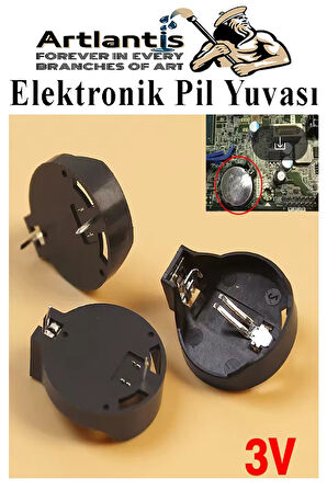 Elektronik Pil Yatağı 3 Volt 1 Adet CR2032 CR2025 CR2016 Para Düğme Pil Yatağı Rcb Pil Tutucu Bios Devre