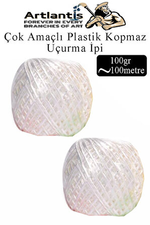 Çok Amaçlı Plastik Kopmaz Uçurtma İpi Çamaşır İpi 2 Adet Renkli 100 Metre Naylon İp Çırpı İpi Çizim İnşaat Duvar İpi