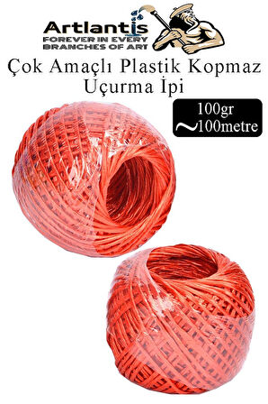 Çok Amaçlı Plastik Kopmaz Uçurtma İpi Çamaşır İpi 2 Adet Renkli 100 Metre Naylon İp Çırpı İpi Çizim İnşaat Duvar İpi