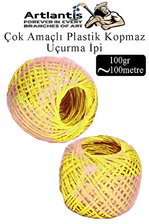 Çok Amaçlı Plastik Kopmaz Uçurtma İpi Çamaşır İpi 2 Adet Renkli 100 Metre Naylon İp Çırpı İpi Çizim İnşaat Duvar İpi