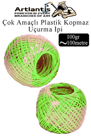 Çok Amaçlı Plastik Kopmaz Uçurtma İpi Çamaşır İpi 2 Adet Renkli 100 Metre Naylon İp Çırpı İpi Çizim İnşaat Duvar İpi