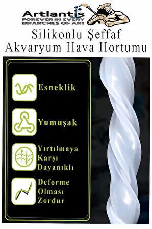 Silikonlu Şeffaf Akvaryum Hava Hortumu 5 Metre İç Çap 4mm Dış Çap 6mm Deney Fıskiye Kauçuk Hortum Yağ Hava Pompa Borusu