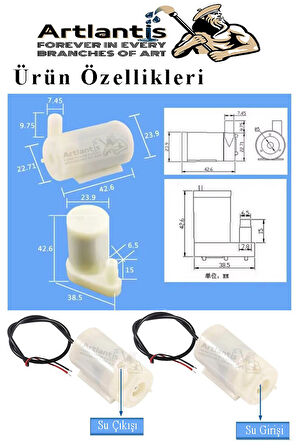 Mini Su Pompası Deney Seti 1 Adet Hortum Pil Yatağı Anahtar Mikro Dalgıç Pompa Solonoid Su Pompası Küçük Akvaryum Motoru