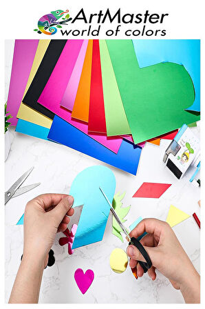 Aynalı Metalik Fon Kartonu 20x30 cm 10 Renk 1 Paket Dekoratif Pırıltılı Folyo Kağıt Okul Sınıf Renkli