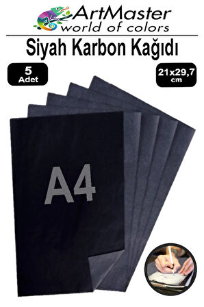 Karbon Kağıdı A4 Siyah 5 Adet 21x29,7 cm Transfer Kağıdı Kopya Kağıdı Renkli Karbon Kağıdı Ahşap Seramik Metal Cam