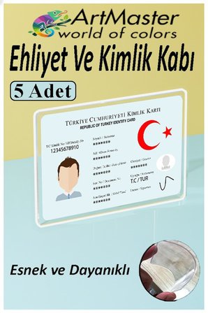Kimlik Ehliyet Kredi Kartı Koruyucu Şeffaf 5 Adet Yeni Nesil Kart Kılıfı Plastik Kırılmaz Kart Kabı Kart Kılıfı
