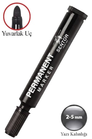 Permanent Markör Kalem Yuvarlak Uç 1 Adet Sentör Kalıcı Marker Kalem Tüm Koli Karton Çuval Cam Plastik Yüzeylerde Kalıcı